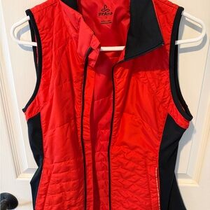 Prana Women's Vibrant Red and Black Quilted Vest